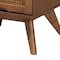 Baxton Studio Melora Mid-Century Modern Walnut Brown Finished Wood and Rattan Full Size 3-Piece Bedroom Set 241-9800-9801-11298-ZORO - alternate 10